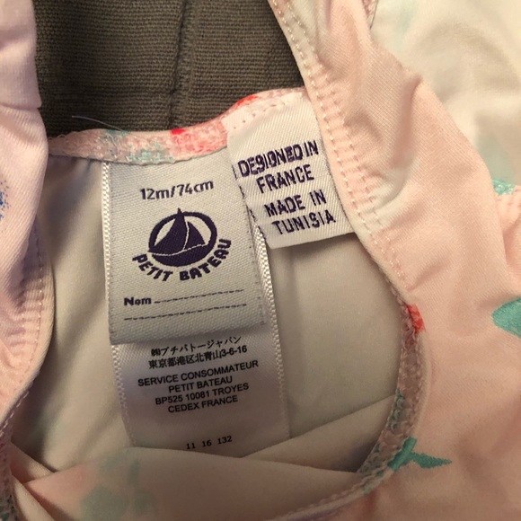 Petit Bateau Baby Girls Pink Floral Bathing Suit - Picture 3 of 3